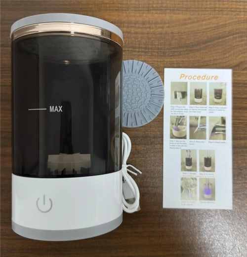 Makeup Brush Electric Rotary Cleaner Automatic Cleaning Quick-Drying Tool ABS Makeup Brush Washer for Beauty Shop and Home Use