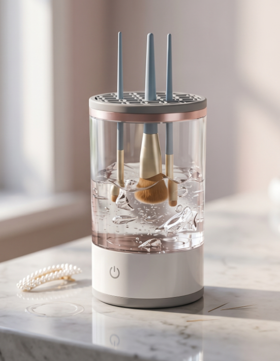 Spotless makeup brushes in seconds